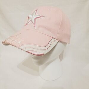 Pink Dallas Cowboys Cap Adjustable Full Fabric has name written under bill/brim